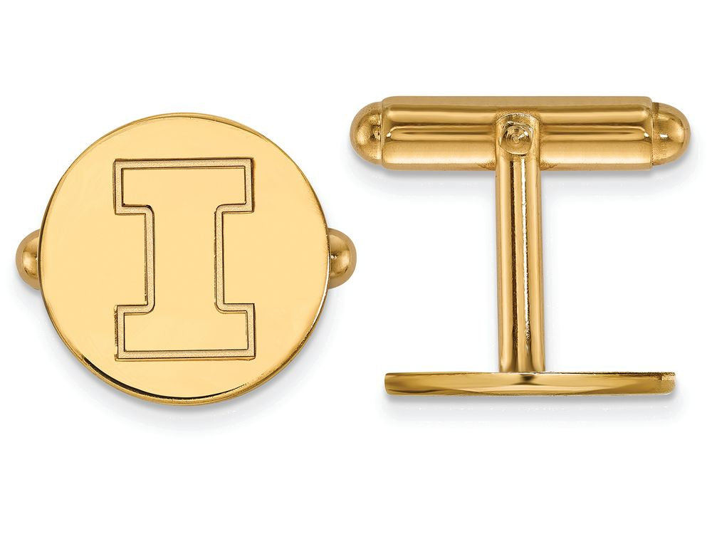 14k Yellow Gold Logoart University Of Illinois Cuff Link