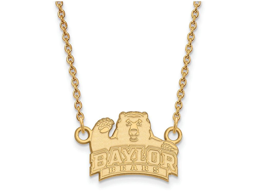 14k Yellow Gold Logoart Baylor University Small Pendant Necklace
