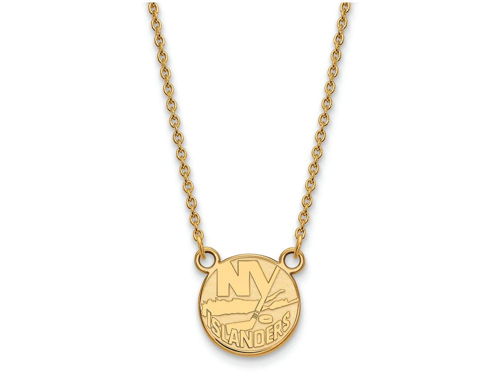 14k Yellow Gold Nhl Logoart New York Islanders Small Pendant Necklace