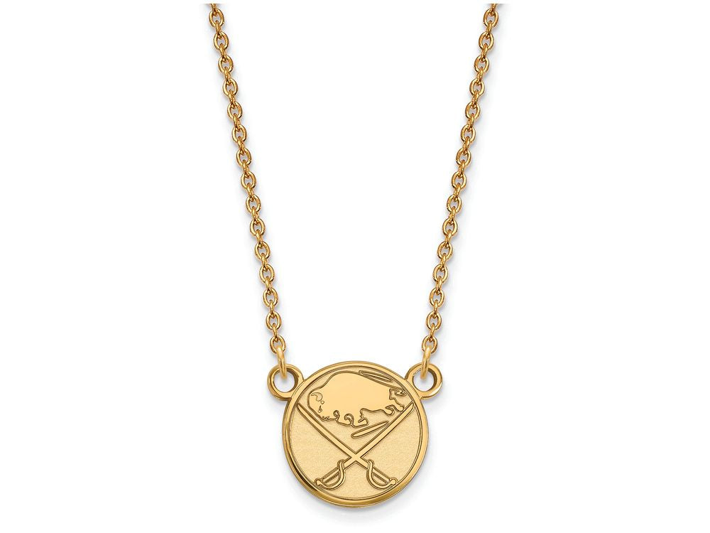 14k Yellow Gold Nhl Logoart Buffalo Sabres Small Pendant Necklace