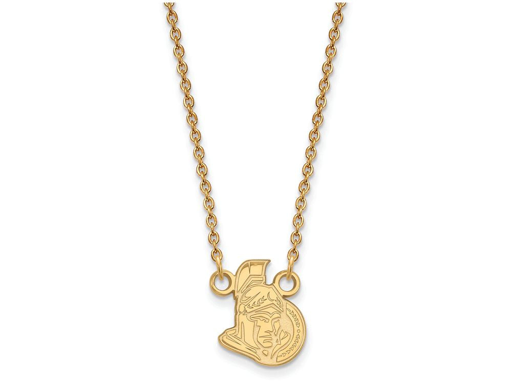 14k Yellow Gold Nhl Logoart Ottawa Senators Small Pendant Necklace