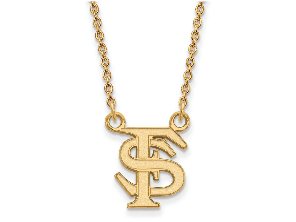 14k Yellow Gold Logoart Florida State University Small Pendant Necklace