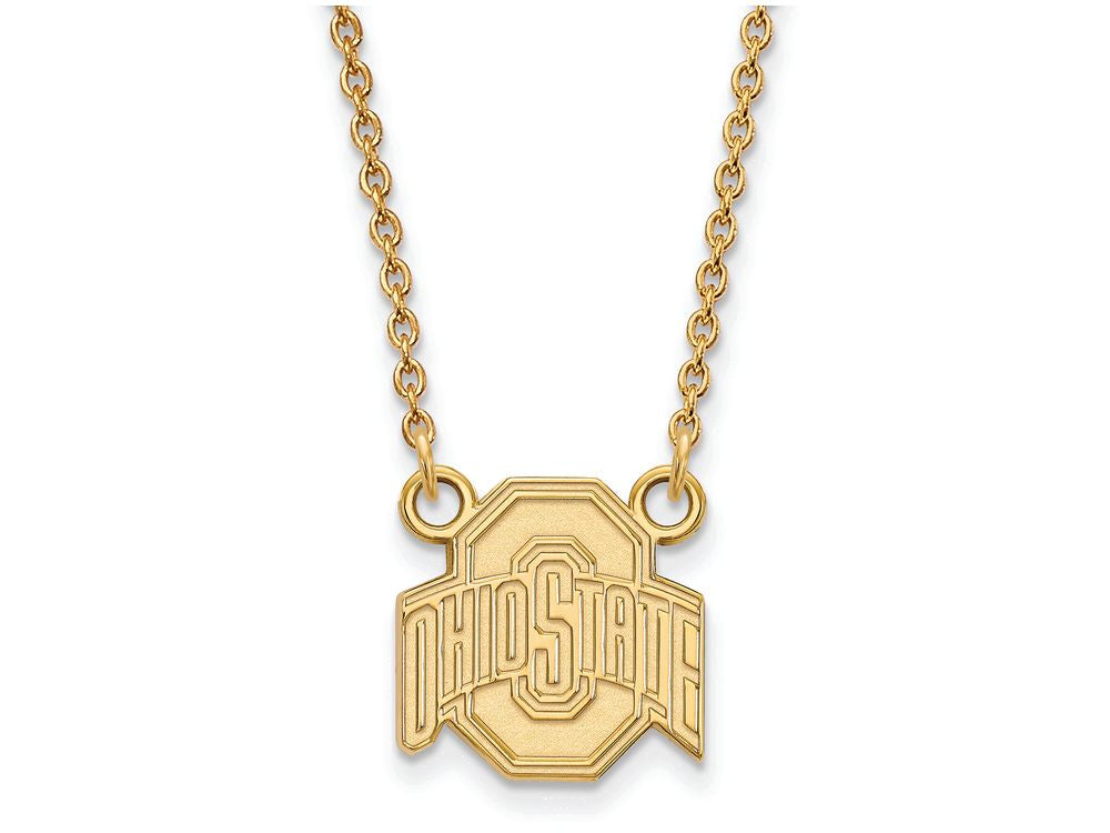 14k Yellow Gold Logoart Ohio State University Small Pendant Necklace