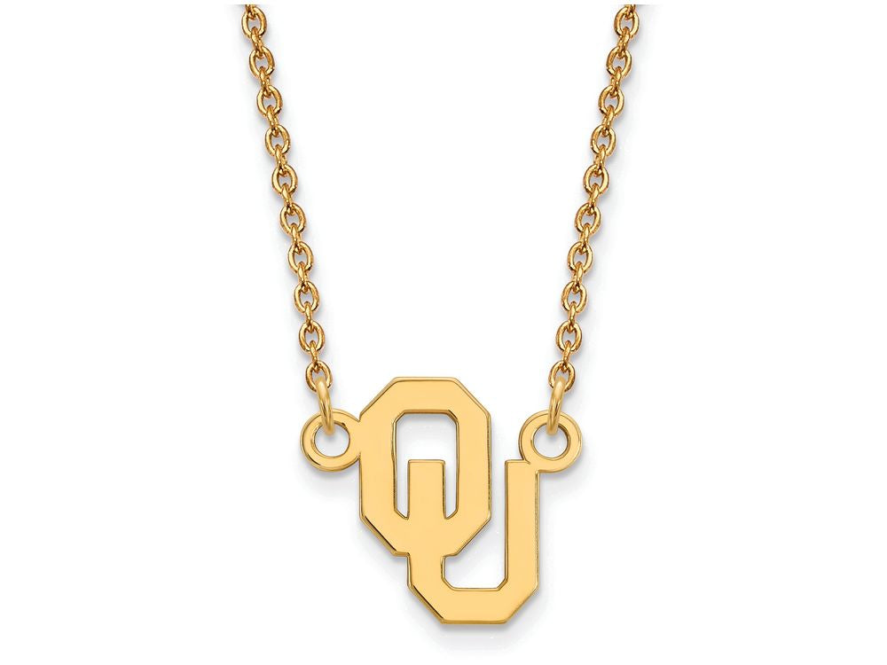 14k Yellow Gold Logoart Oklahoma Small Pendant Necklace