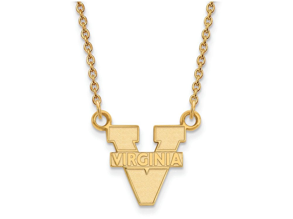 14k Yellow Gold Logoart University Of Virginia Small Pendant Necklace