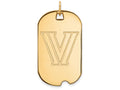 14k Yellow Gold Logoart Villanova University Large Dog Tag Pendant Necklace
