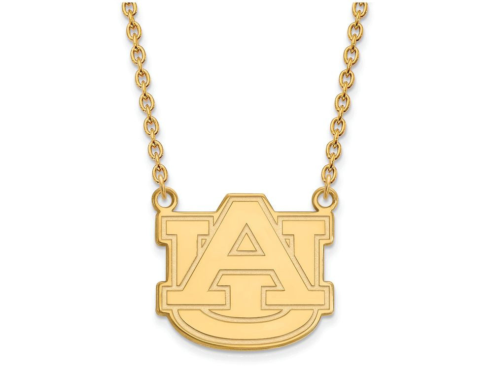 14k Yellow Gold Logoart Auburn University Large Pendant Necklace
