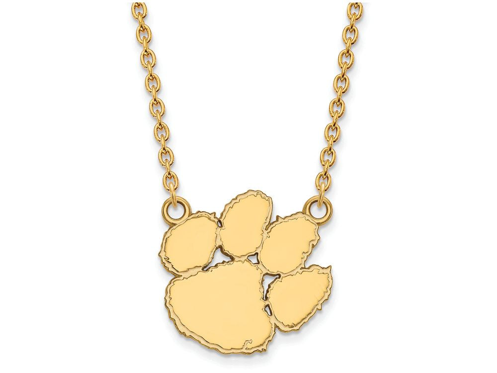14k Yellow Gold Logoart Clemson University Large Pendant Necklace