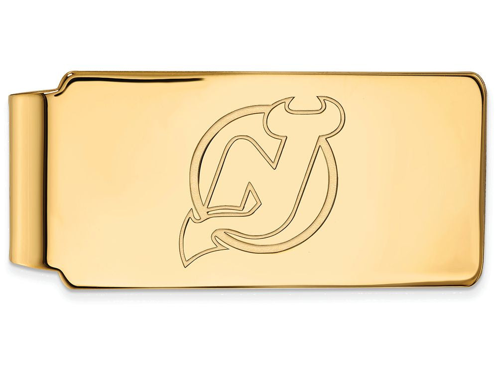 14k Yellow Gold Nhl Logoart New Jersey Devils Money Clip