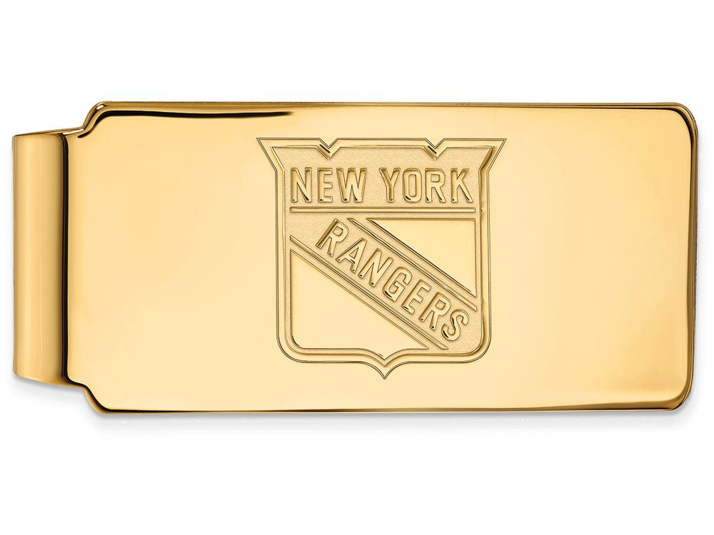 14k Yellow Gold Nhl Logoart New York Rangers Money Clip