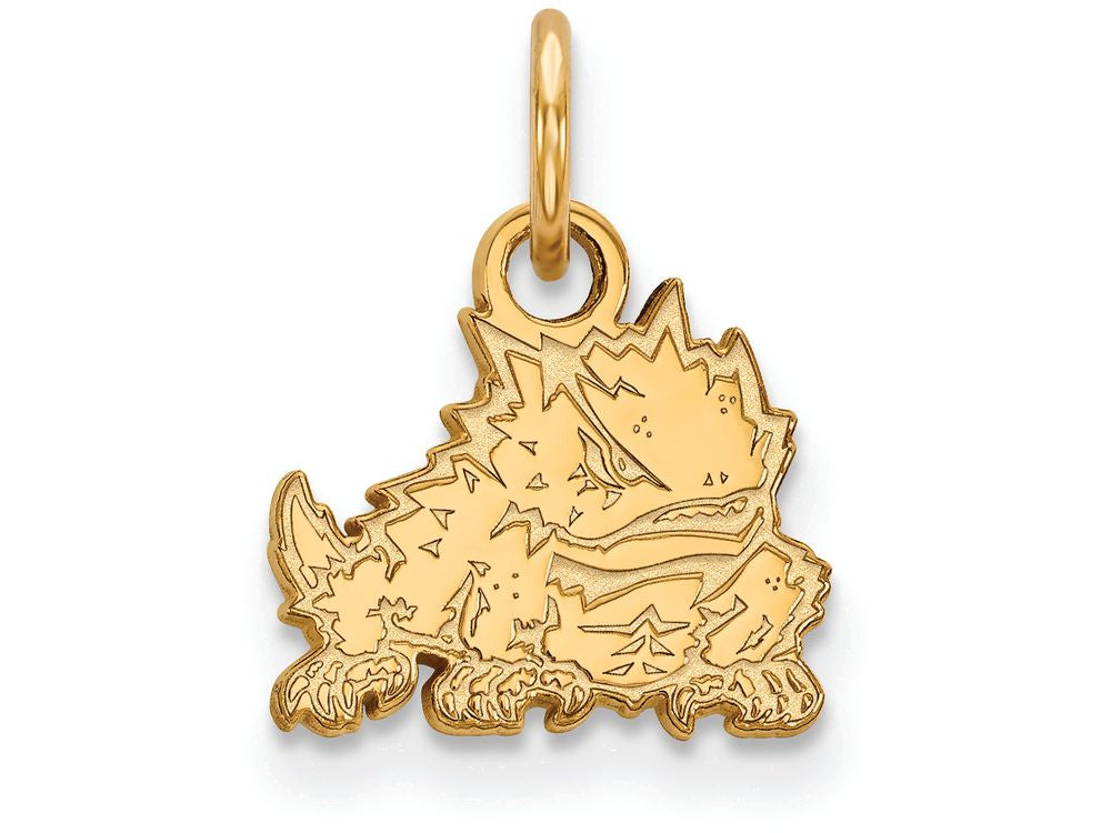 14k Yellow Gold Logoart Texas Christian University Extra Small Pendant