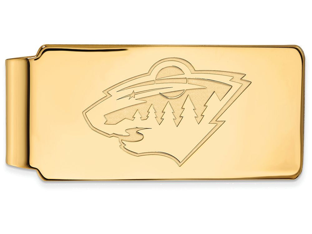 14k Yellow Gold Nhl Logoart Minnesota Wild Money Clip