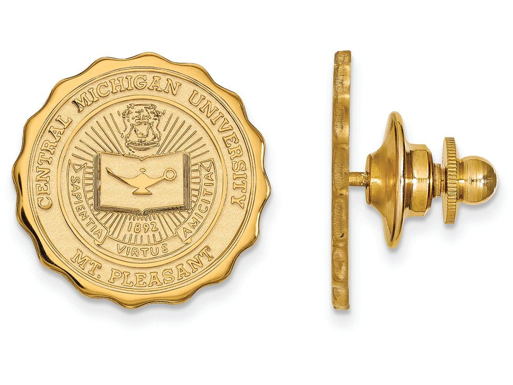 14k Yellow Gold Logoart Central Michigan University Crest Lapel Pin