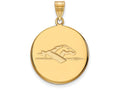 14k Yellow Gold Logoart Longwood University Large Disc Pendant
