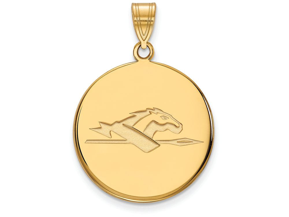 14k Yellow Gold Logoart Longwood University Large Disc Pendant