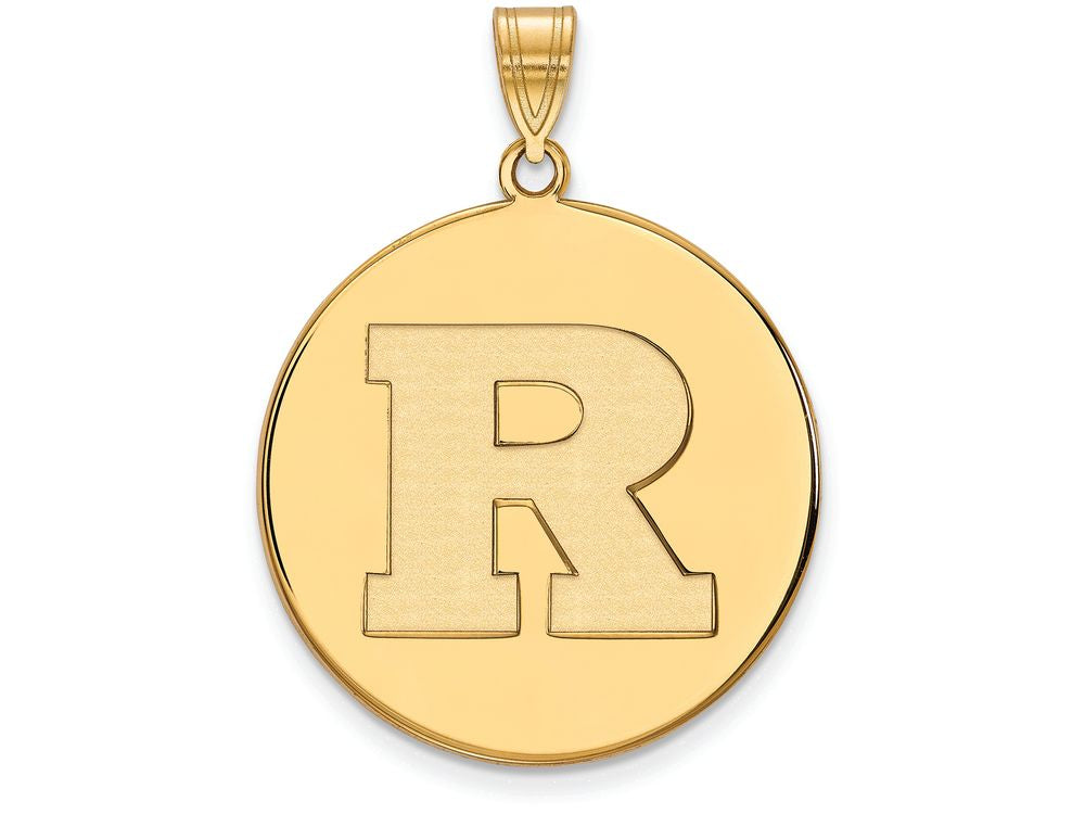 14k Yellow Gold Logoart Rutgers Extra Large  Disc Pendant
