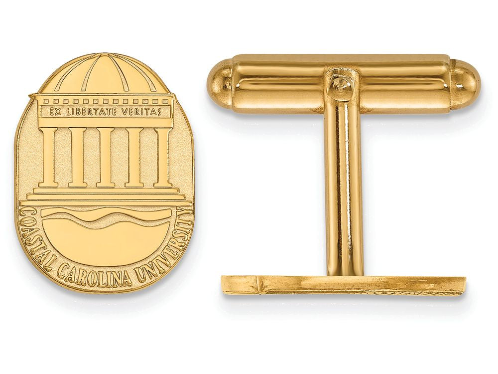 14k Yellow Gold Logoart Coastal Carolina University Crest Cuff Link