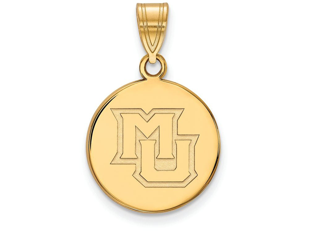 14k Yellow Gold Logoart Marquette University Medium Disc Pendant
