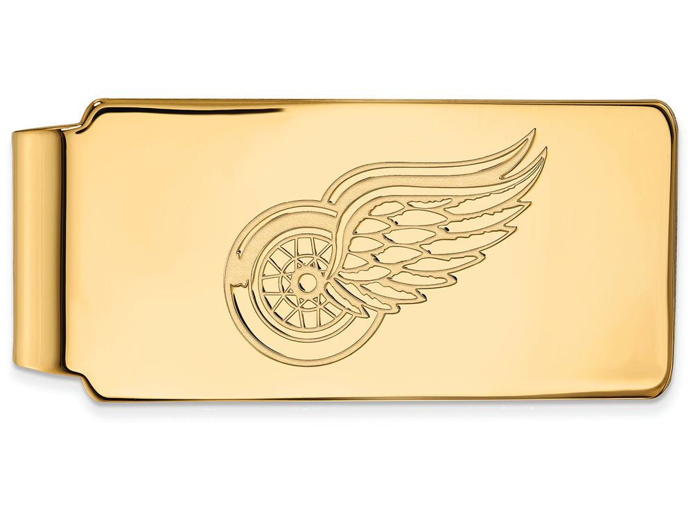 14k Yellow Gold Nhl Logoart Detroit Red Wings Money Clip