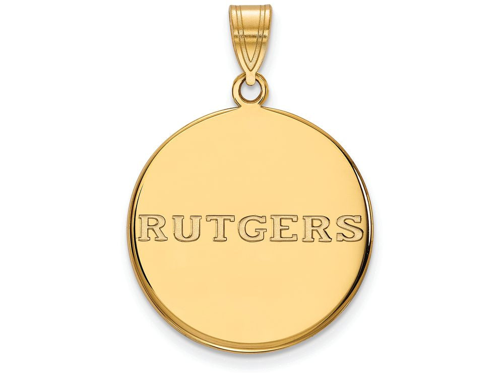 14k Yellow Gold Logoart Rutgers Large Disc Pendant