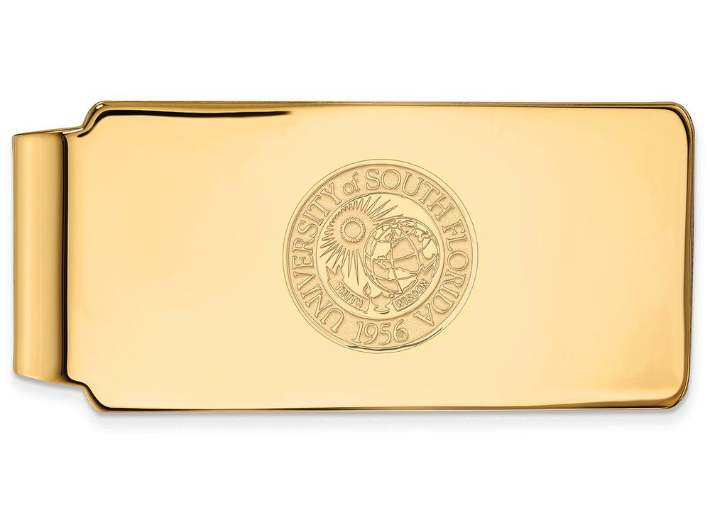 14k Yellow Gold Logoart University Of South Florida Money Clip Crest