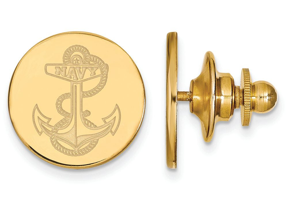 14k Yellow Gold Logoart Navy Lapel Pin