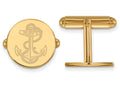 14k Yellow Gold Logoart Navy Cuff Link