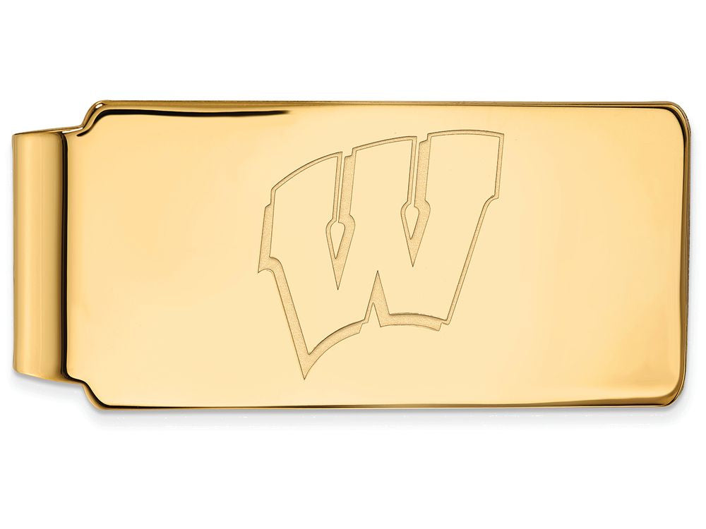 14k Yellow Gold Logoart University Of Wisconsin Money Clip