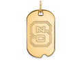 14k Yellow Gold Logoart North Carolina State University Small Dog Tag Pendant Necklace