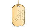 14k Yellow Gold Logoart University Of Alabama Small Dog Tag Pendant Necklace