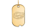 14k Yellow Gold Logoart University Of Florida Small Dog Tag Pendant Necklace