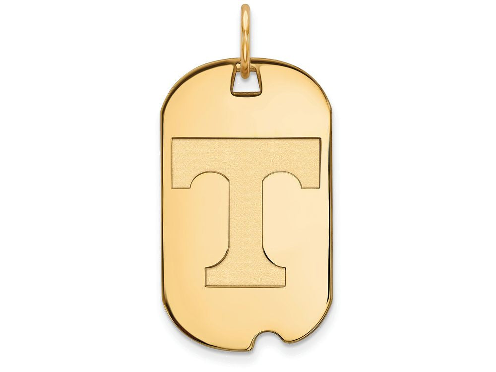 14k Yellow Gold Logoart University Of Tennessee Small Dog Tag Pendant Necklace