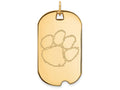 14k Yellow Gold Logoart Clemson University Large Dog Tag Pendant Necklace