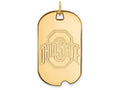 14k Yellow Gold Logoart Ohio State University Large Dog Tag Pendant Necklace