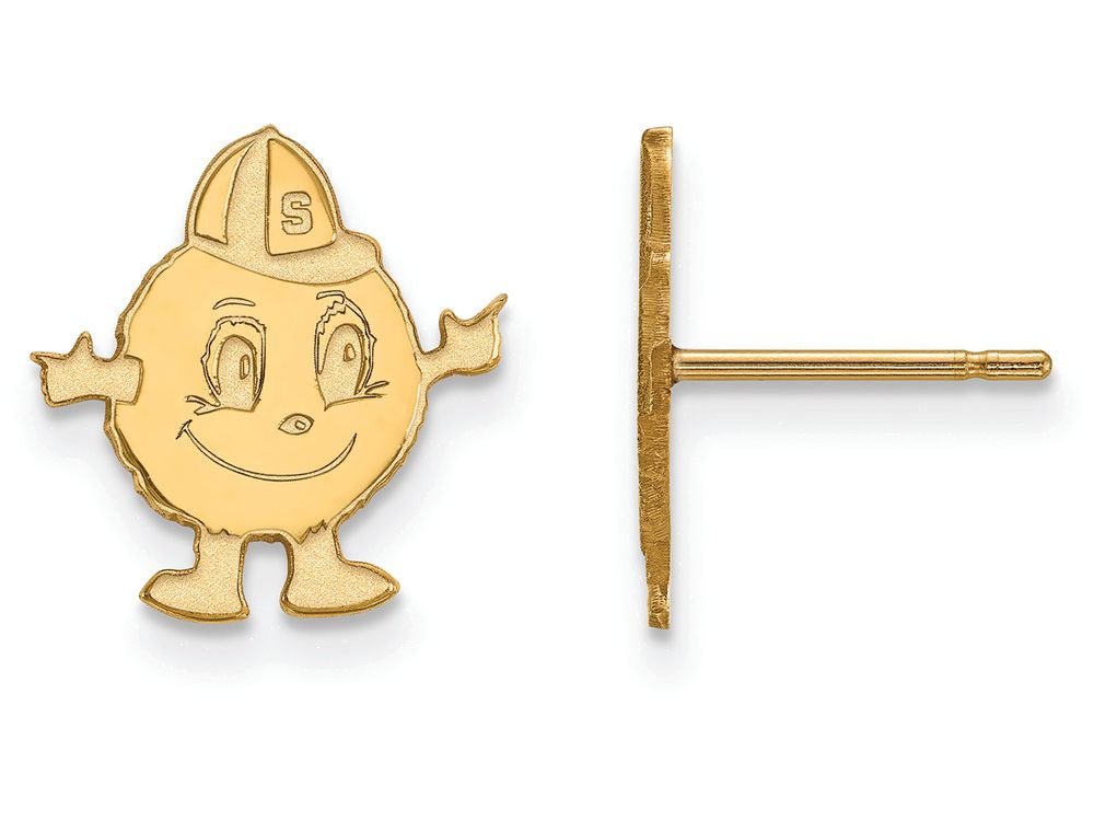 14k Yellow Gold Logoart Syracuse University Small Post Earrings