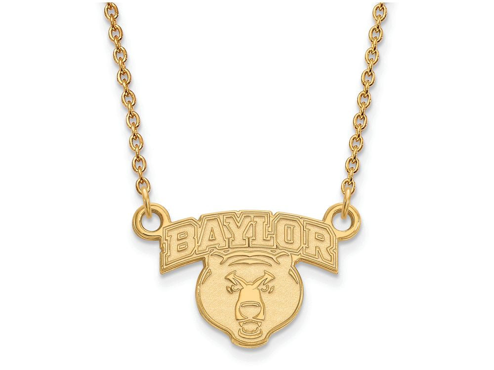 14k Yellow Gold Logoart Baylor University Small Pendant Necklace