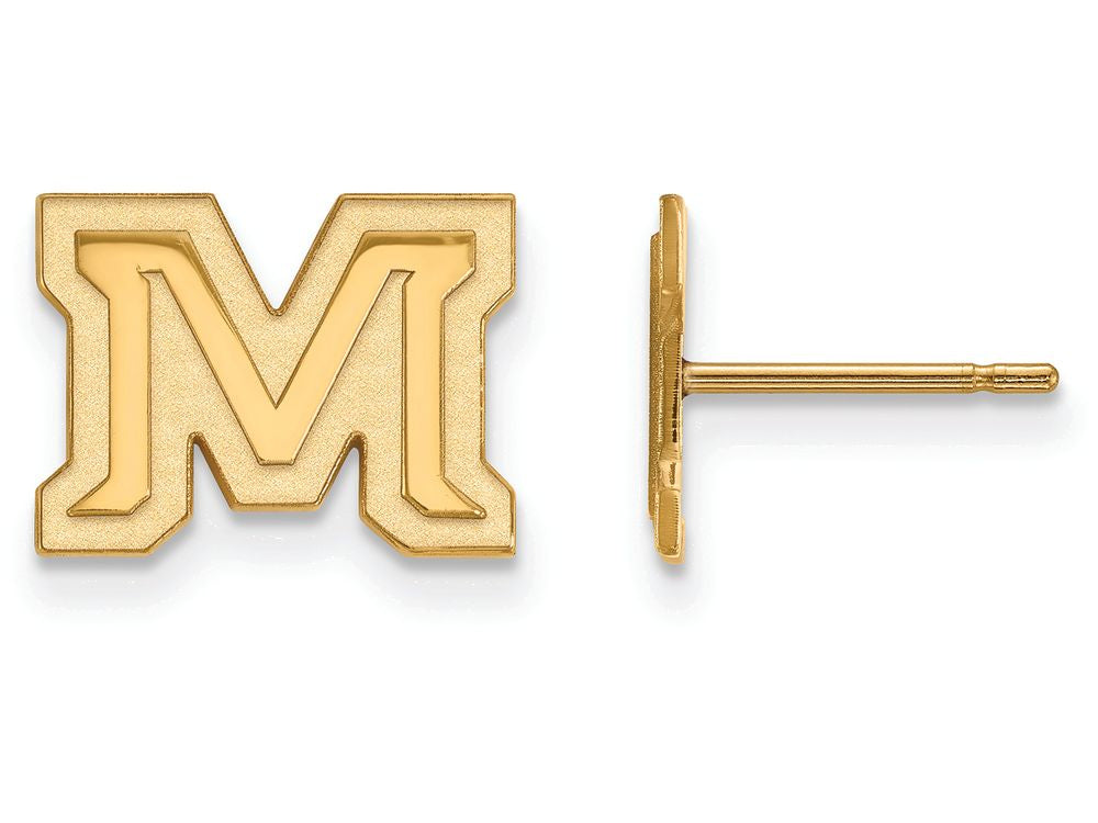 14k Yellow Gold Logoart Montana State University Extra Small Post Earrings