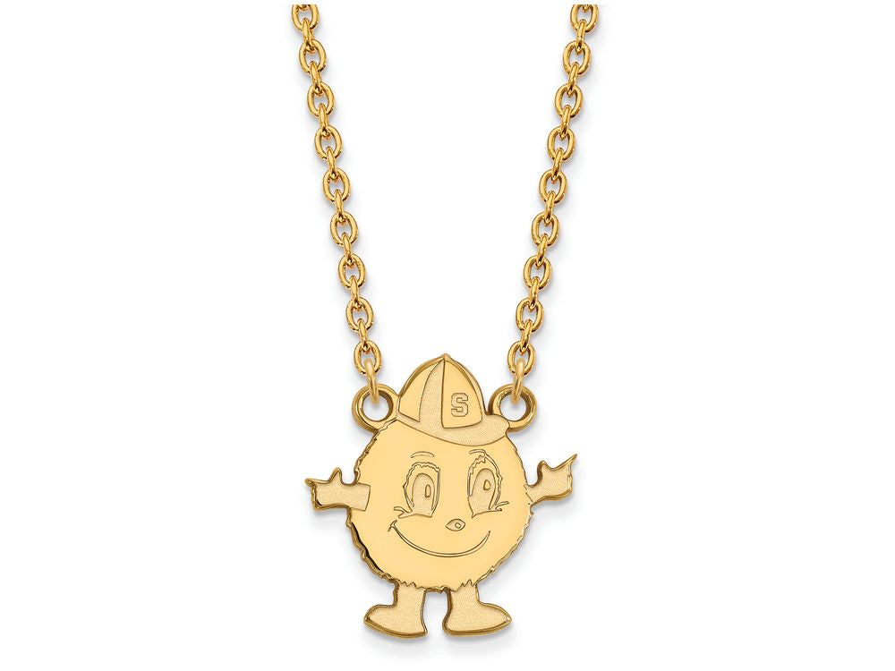 14k Yellow Gold Logoart Syracuse University Large Pendant Necklace