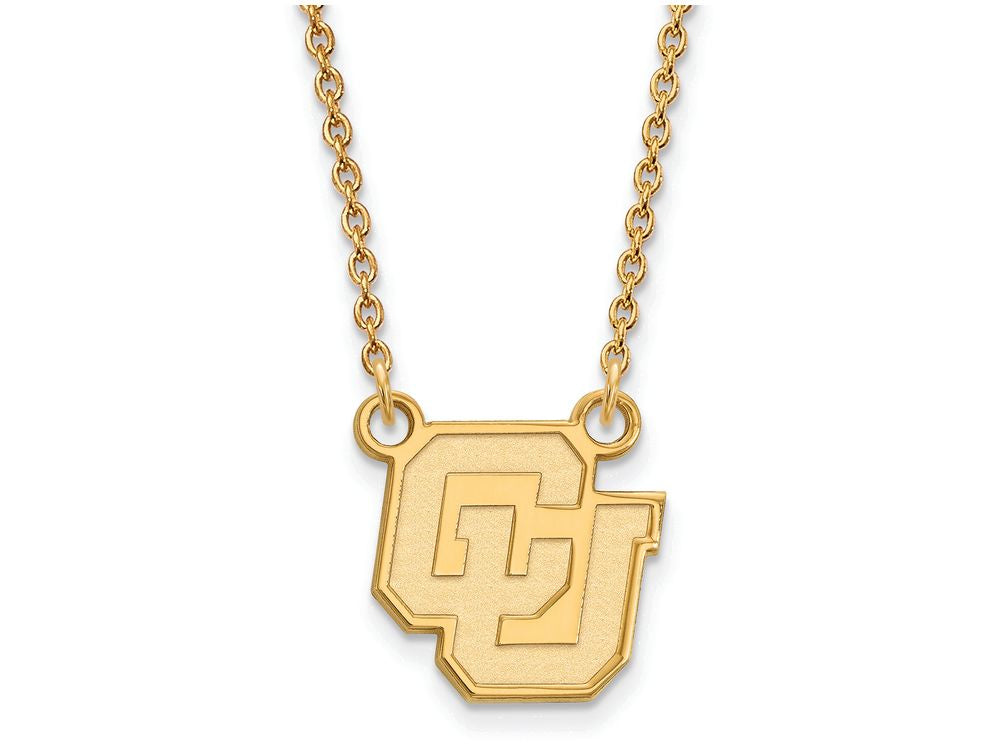 14k Yellow Gold Logoart University Of Colorado Small Pendant Necklace
