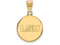 14k Yellow Gold Logoart Louisiana State University Medium Disc Pendant