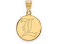 14k Yellow Gold Logoart University Of Louisville Medium Disc Pendant