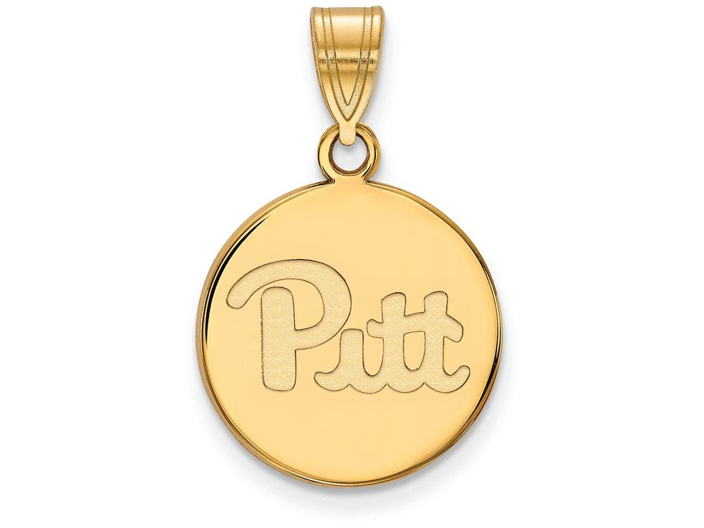 14k Yellow Gold Logoart University Of Pittsburgh Medium Disc Pendant
