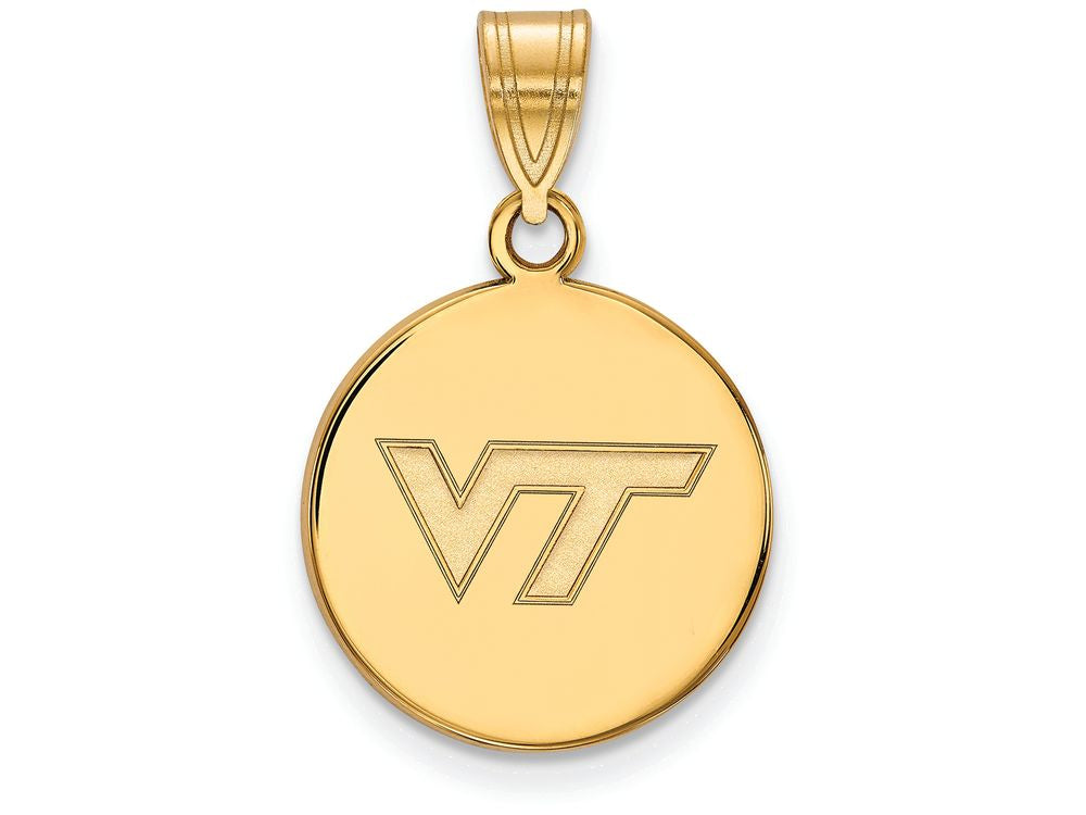 14k Yellow Gold Logoart Virginia Tech Medium Disc Pendant