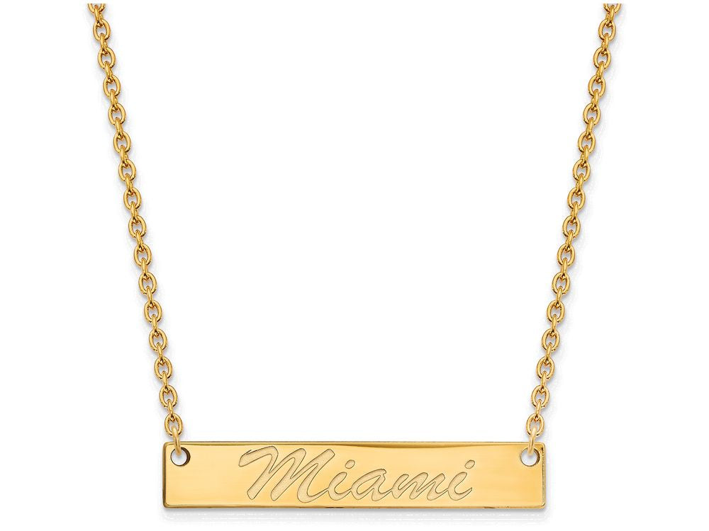 Logoart 14k Yellow Gold Miami University Bar Necklace