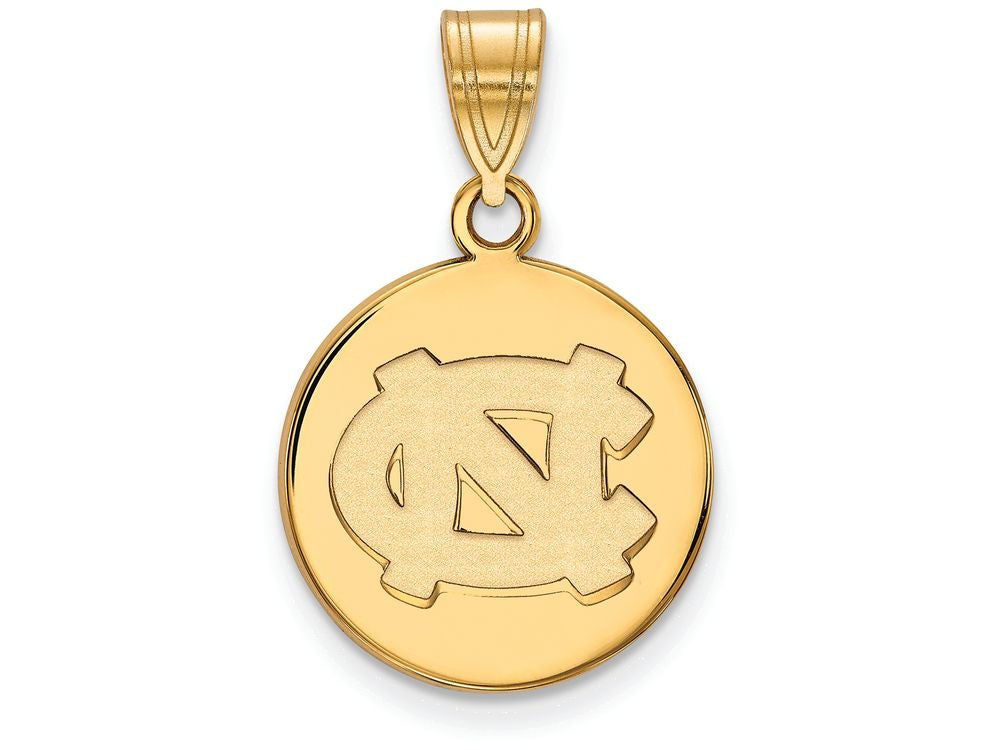 14k Yellow Gold Logoart University Of North Carolina Medium Disc Pendant
