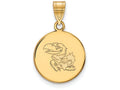 14k Yellow Gold Logoart University Of Kansas Medium Disc Pendant