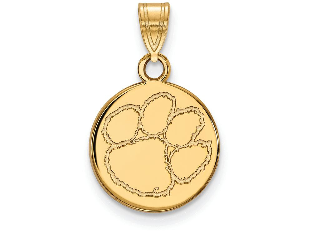 14k Yellow Gold Logoart Clemson University Small Disc Pendant