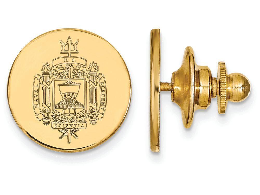 14k Yellow Gold Logoart Navy Crest Lapel Pin