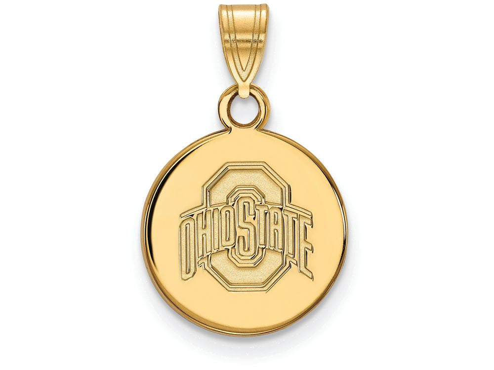 14k Yellow Gold Logoart Ohio State University Small Disc Pendant