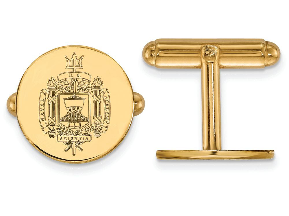 14k Yellow Gold Logoart Navy Crest Cuff Link